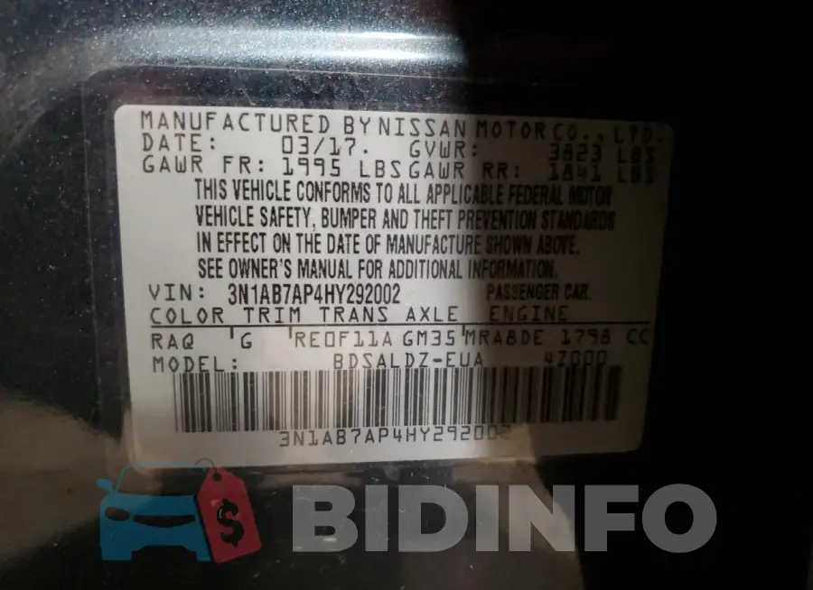 3N1AB7AP4HY292002 Photo# 13