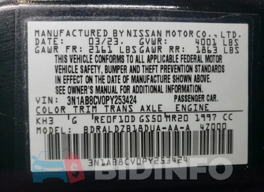 3N1AB8CV0PY253424 Photo# 13