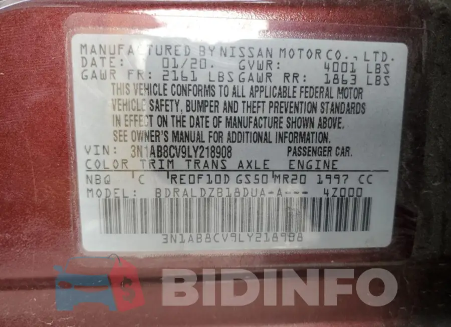 3N1AB8CV9LY218908 Photo# 12
