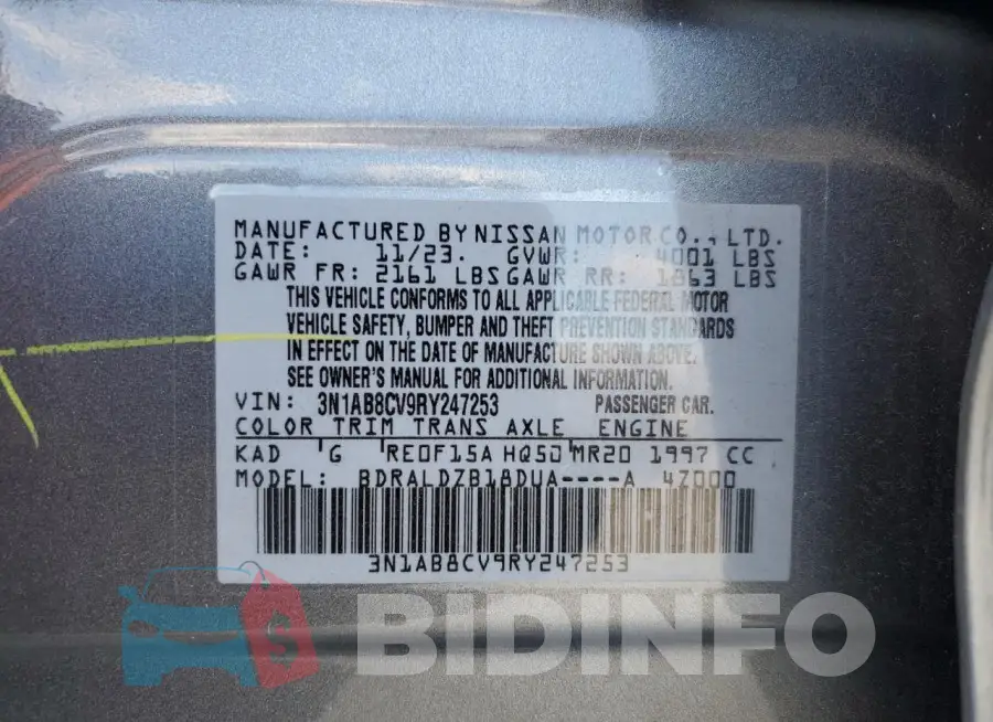 3N1AB8CV9RY247253 Photo# 12