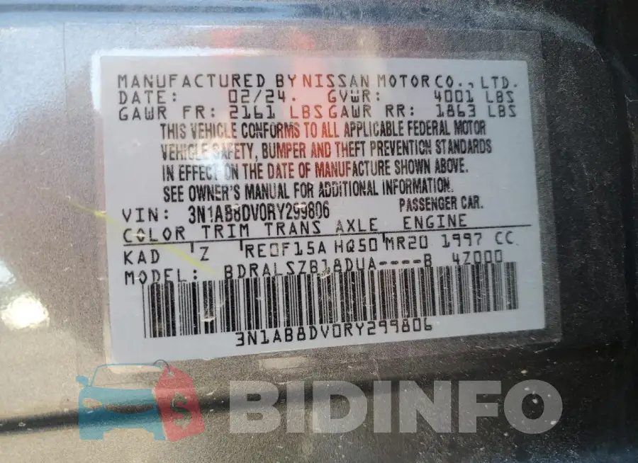 3N1AB8DV0RY299806 Photo# 12