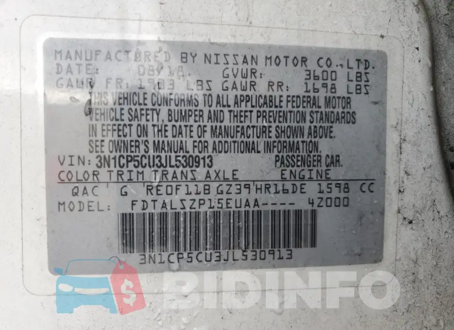 3N1CP5CU3JL530913 Photo# 12