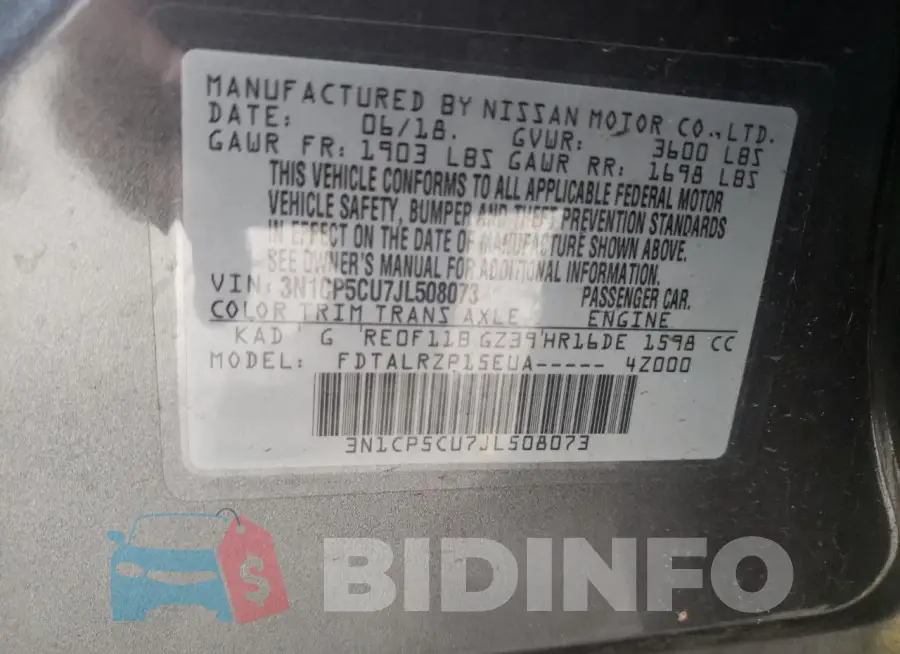 3N1CP5CU7JL508073 Photo# 12