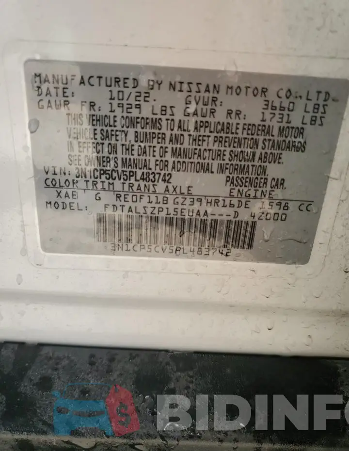 3N1CP5CV5PL483742 Photo# 13