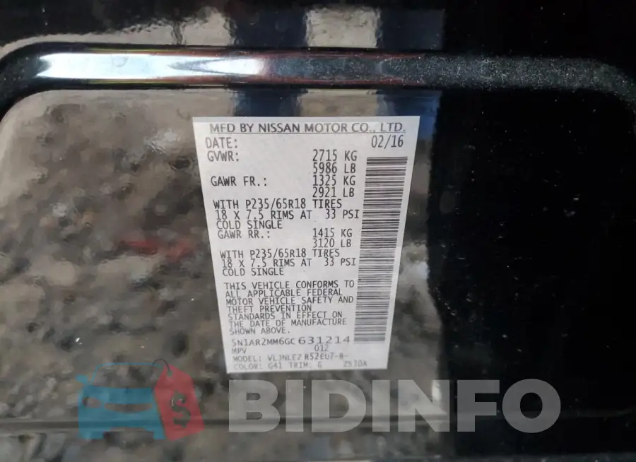 5N1AR2MM6GC631214 Photo# 13