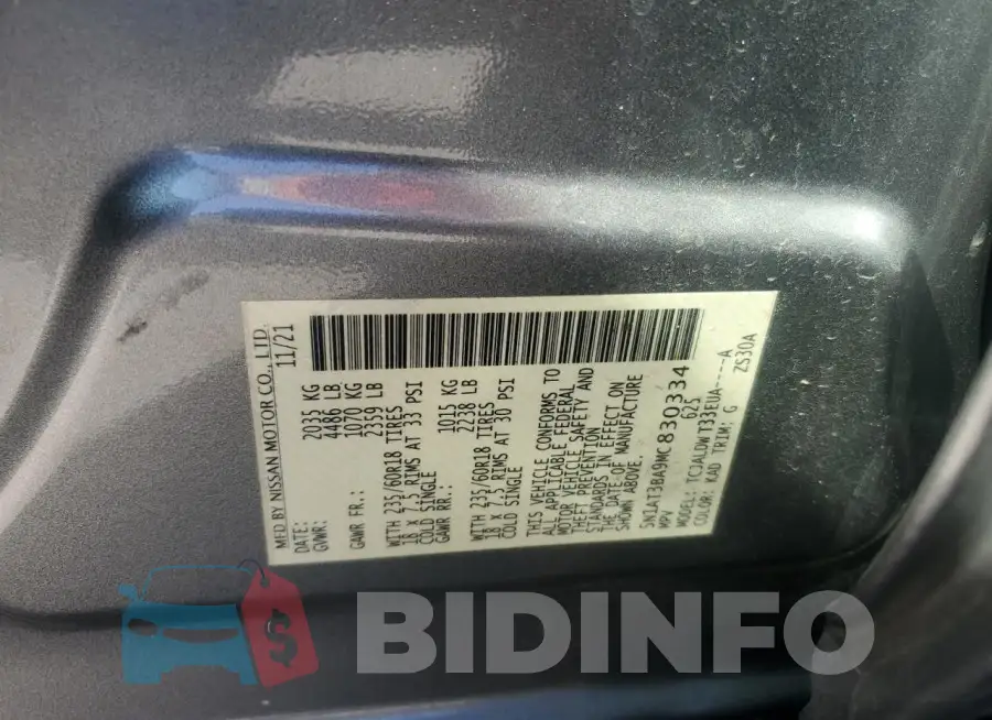 5N1AT3BA9MC830334 Photo# 12