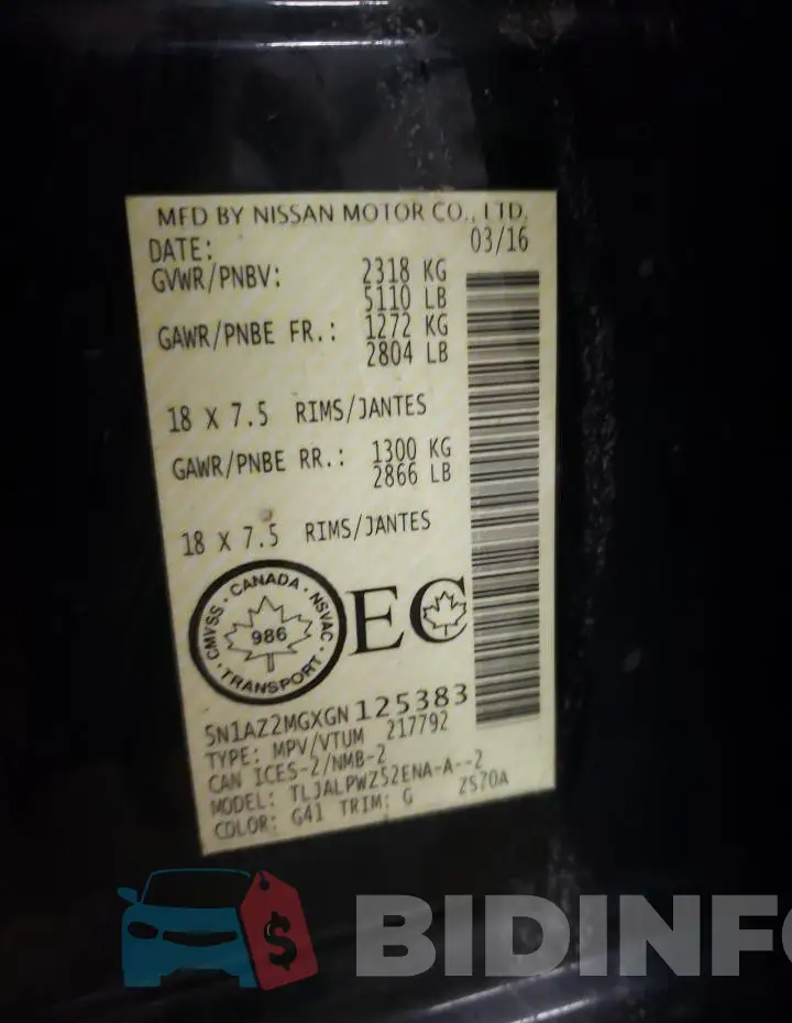 5N1AZ2MGXGN125383 Photo# 12