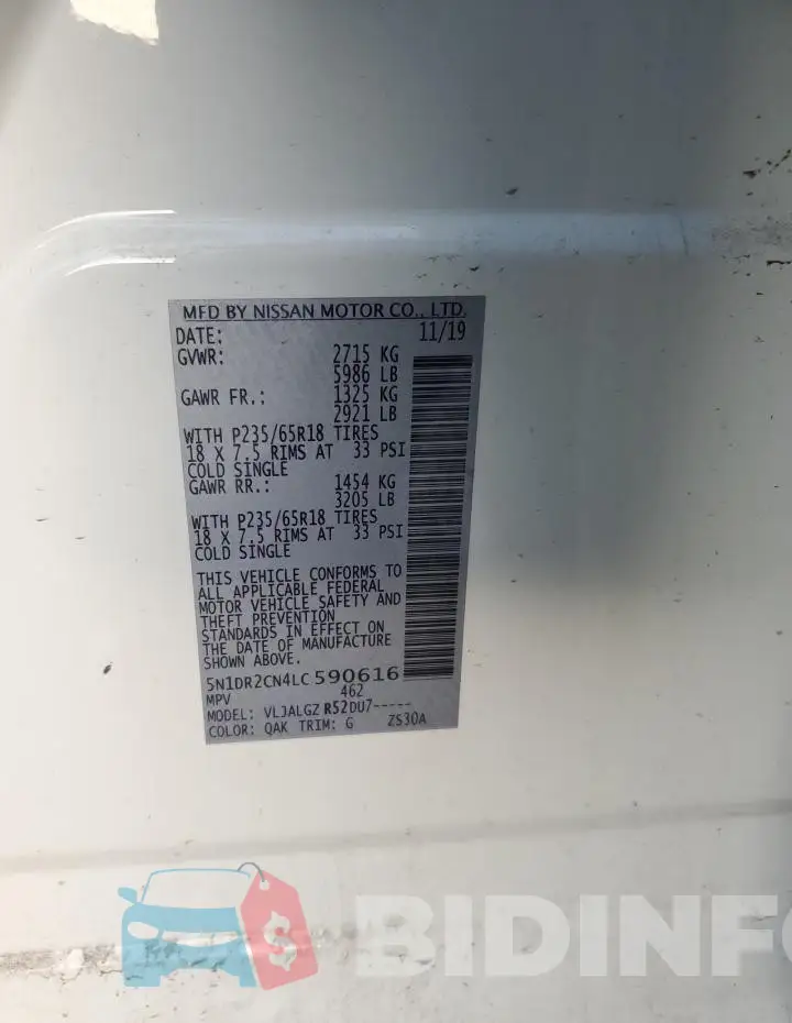 5N1DR2CN4LC590616 Photo# 13