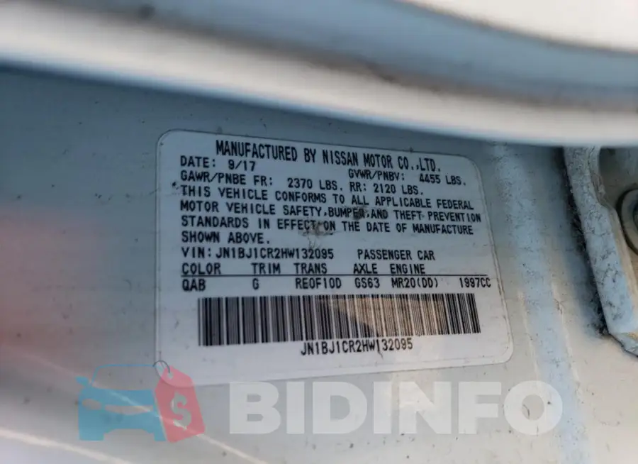JN1BJ1CR2HW132095 Photo# 13