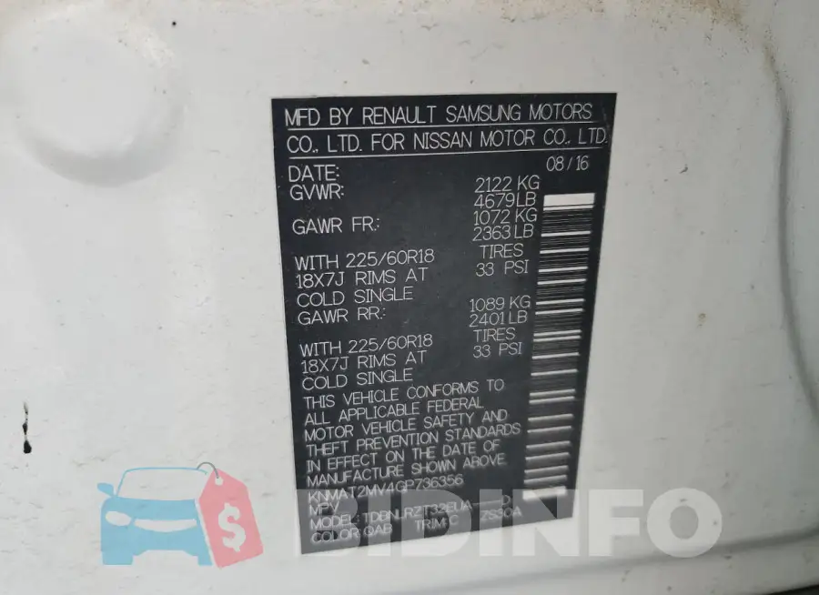 KNMAT2MV4GP736356 Photo# 13