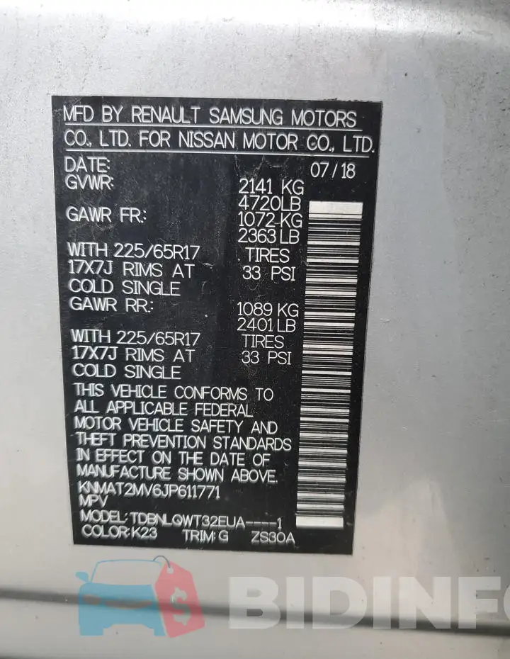 KNMAT2MV6JP611771 Photo# 14