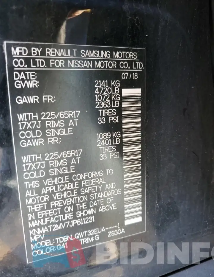 KNMAT2MV7JP611231 Photo# 14