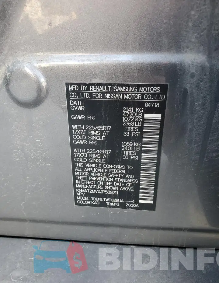 KNMAT2MVXJP589211 Photo# 14