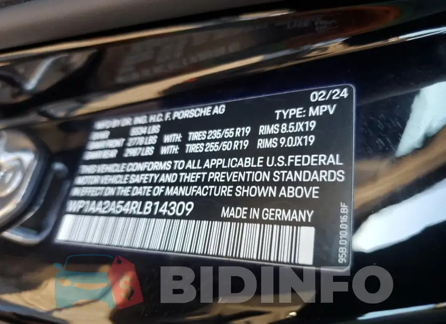 WP1AA2A54RLB14309 Photo# 13