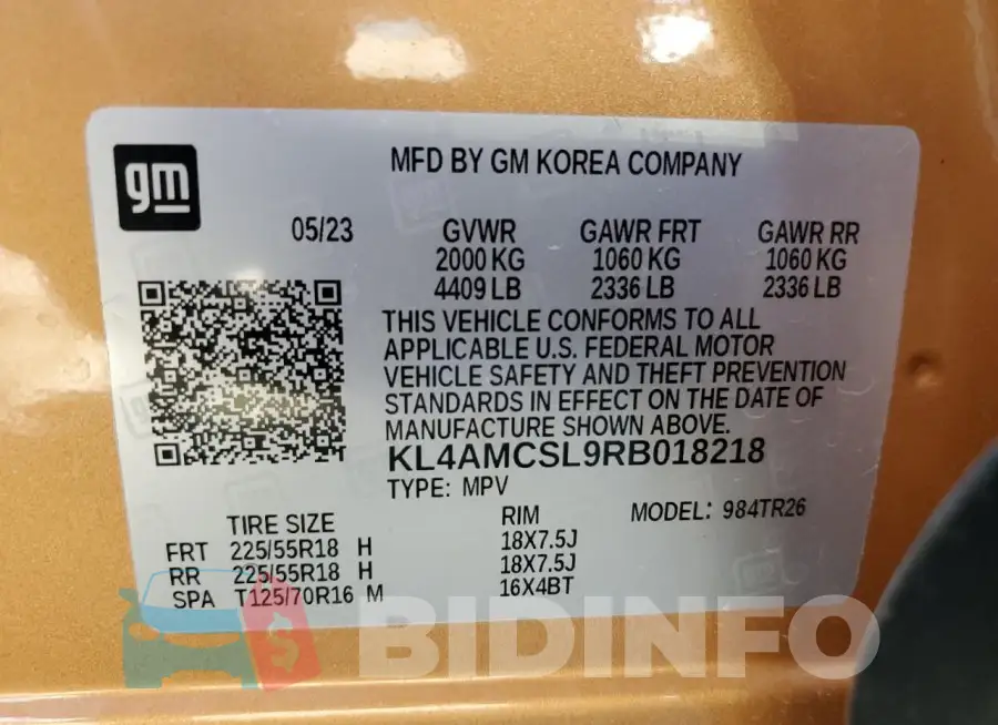 KL4AMCSL9RB018218 Photo# 13
