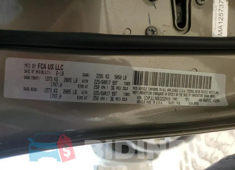 1C4PJLLN6KD222414 Photo# 12