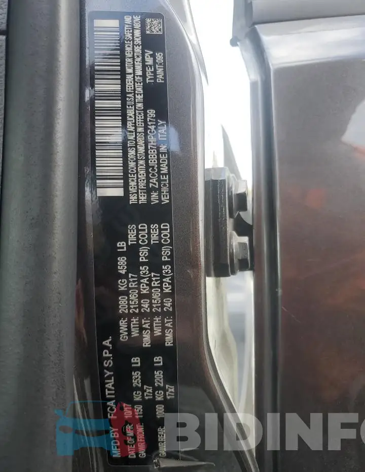 ZACCJBBB7HPG41799 Photo# 13