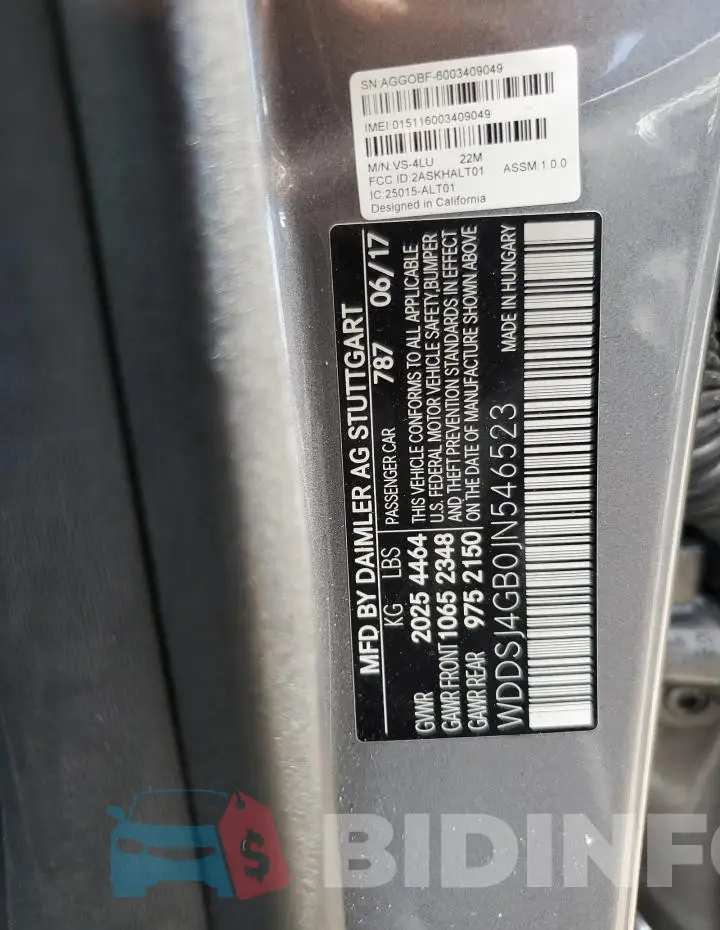 WDDSJ4GB0JN546523 Photo# 12