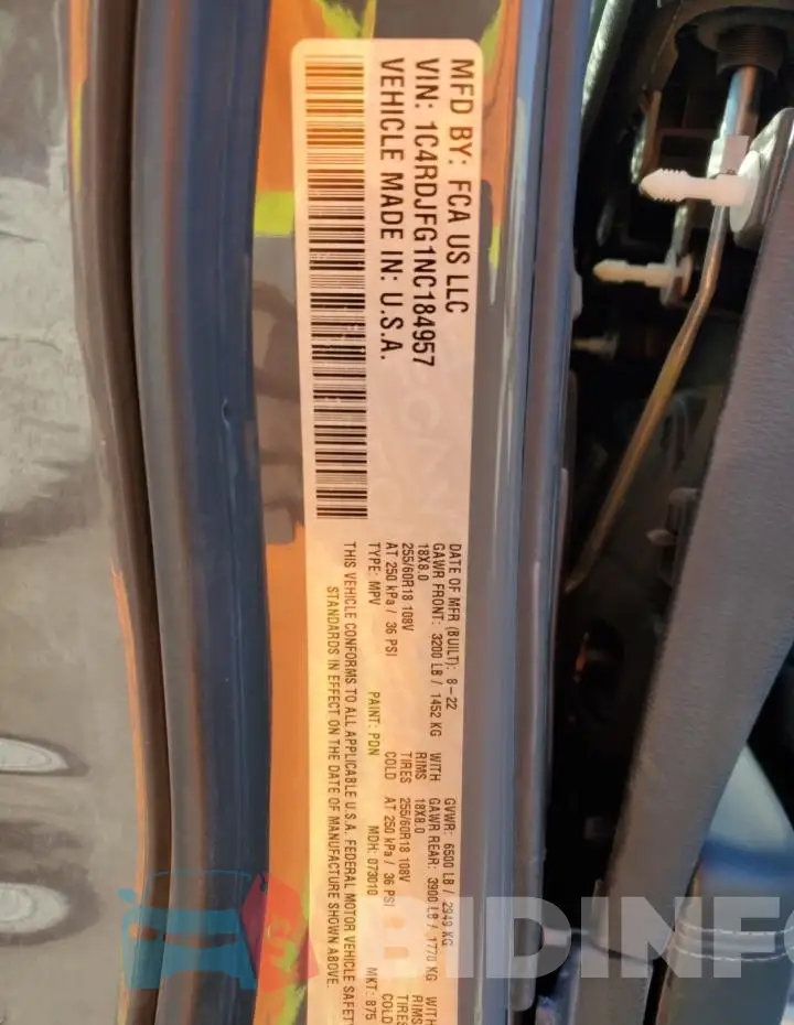 1C4RDJFG1NC184957 Photo# 13