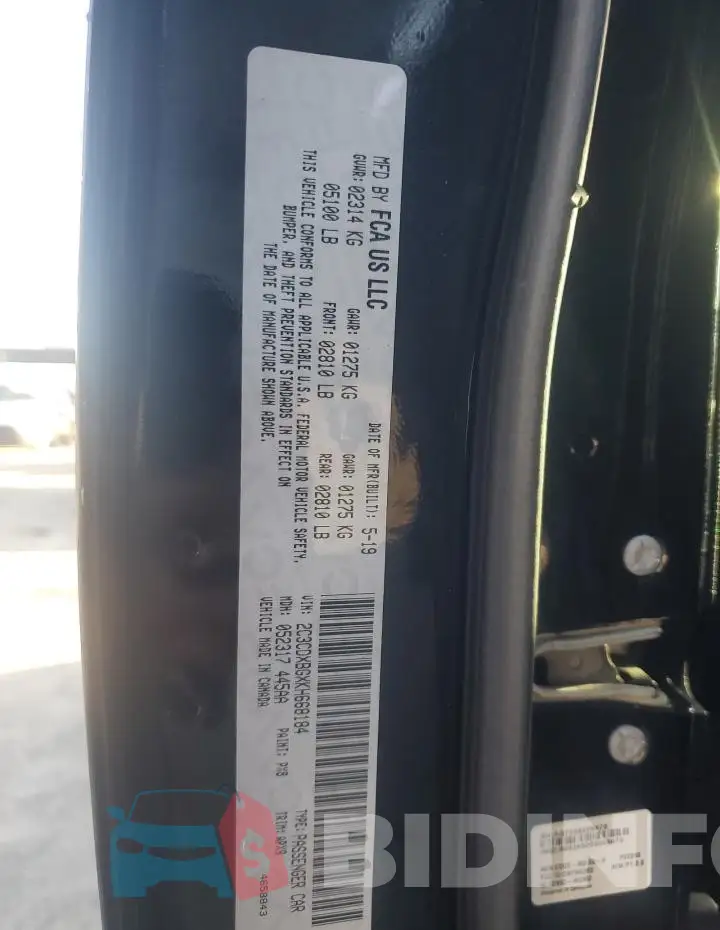 2C3CDXBGXKH668184 Photo# 13