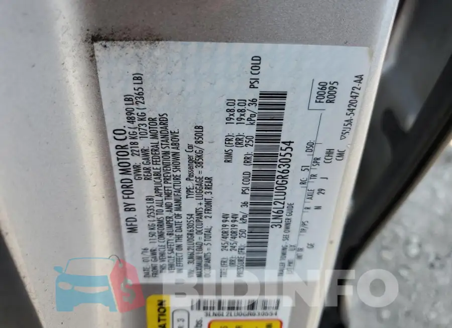 3LN6L2LU0GR630554 Photo# 12