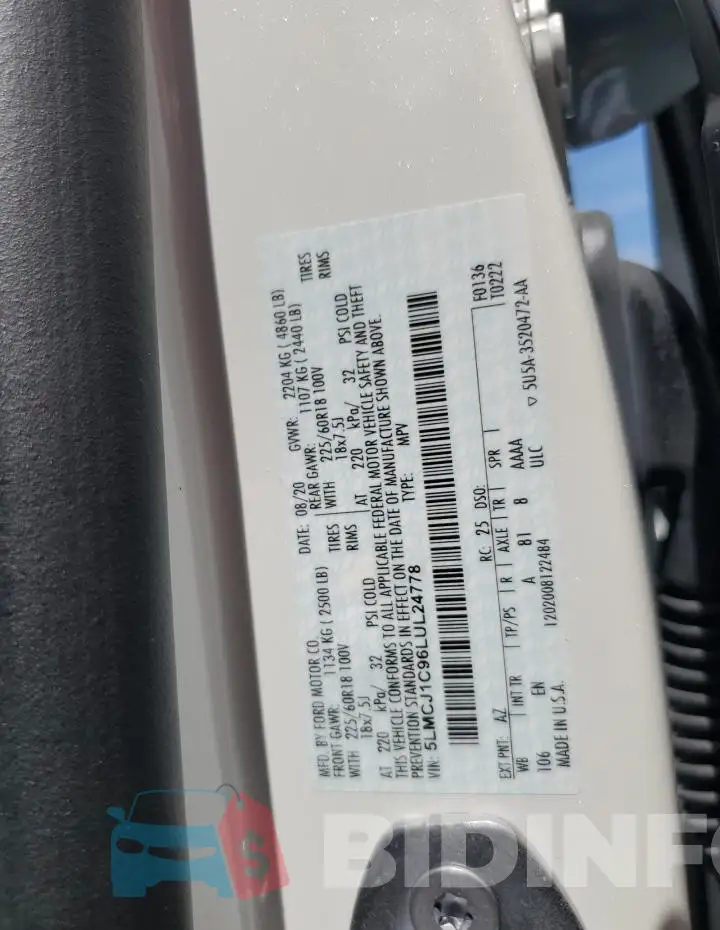 5LMCJ1C96LUL24778 Photo# 13