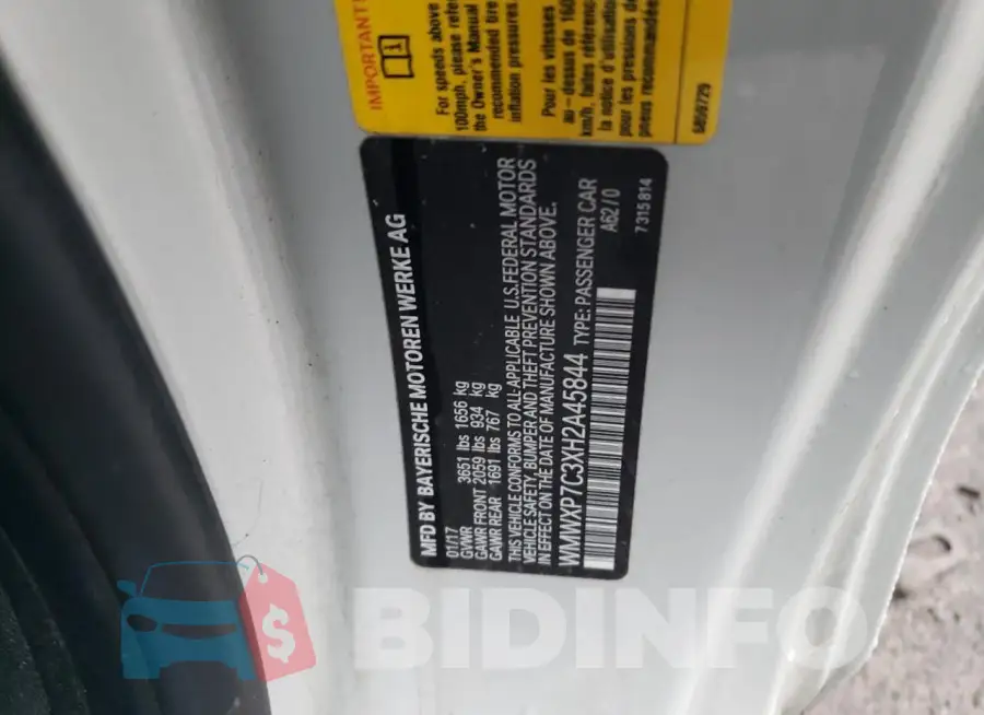 WMWXP7C3XH2A45844 Photo# 12