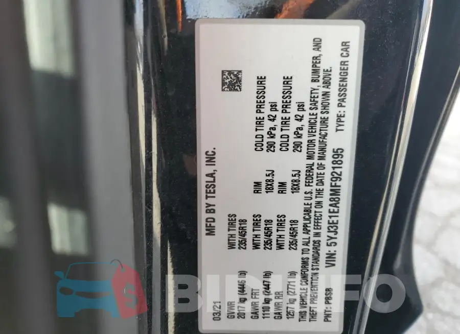 5YJ3E1EA8MF921895 Photo# 12