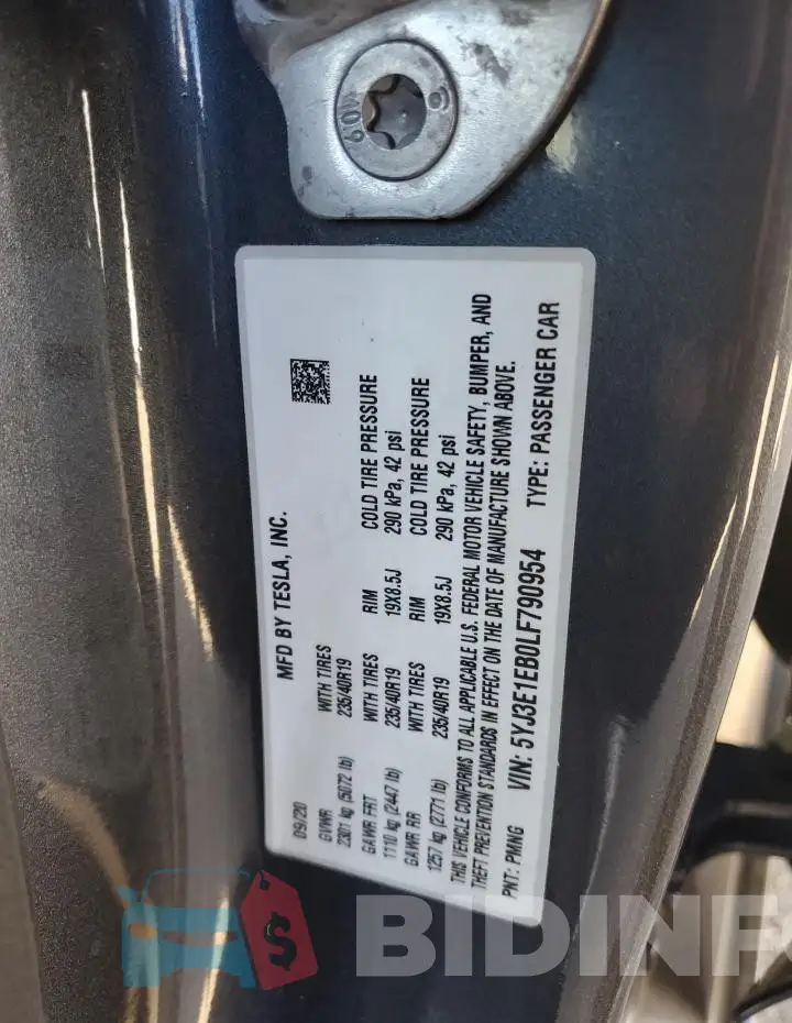 5YJ3E1EB0LF790954 Photo# 12