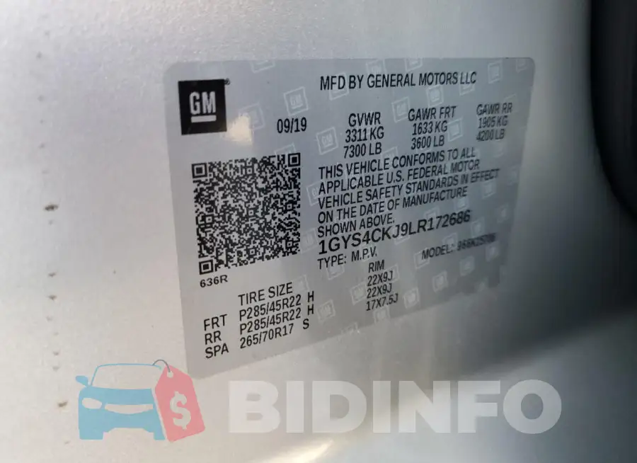1GYS4CKJ9LR172686 Photo# 13