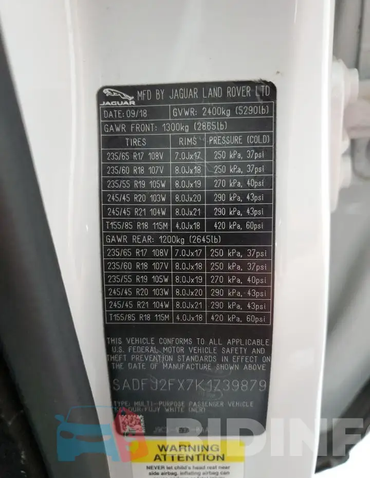 SADFJ2FX7K1Z39879 Photo# 12