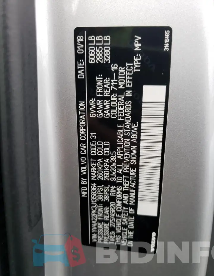 YV4A22PK3J1358364 Photo# 13