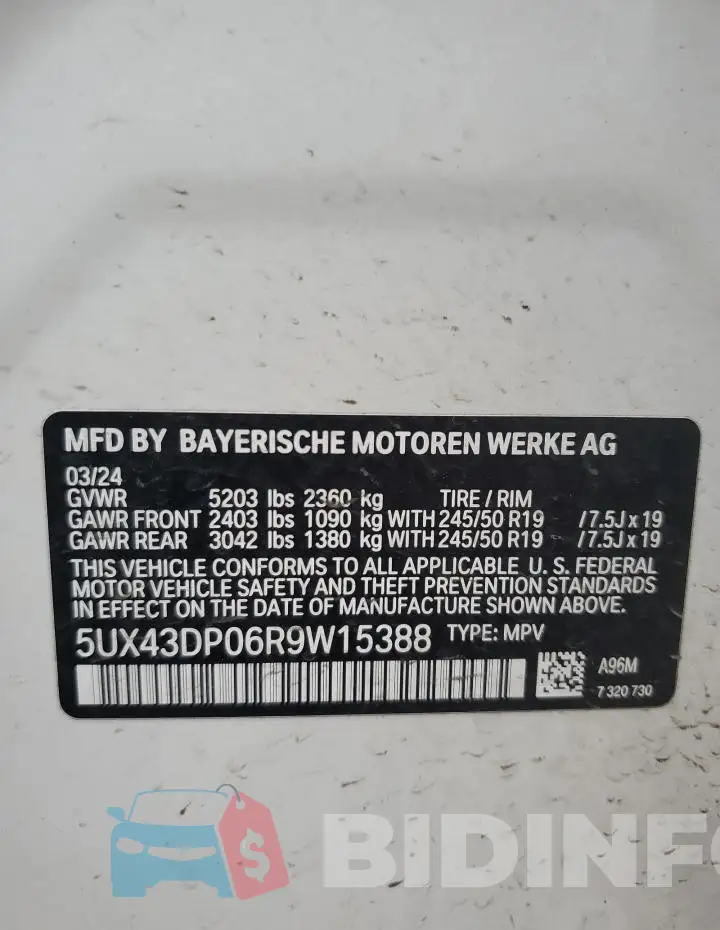 5UX43DP06R9W15388 Photo# 13