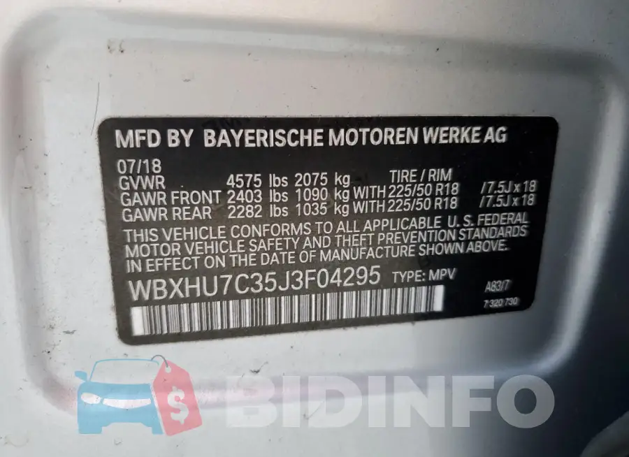 WBXHU7C35J3F04295 Photo# 13