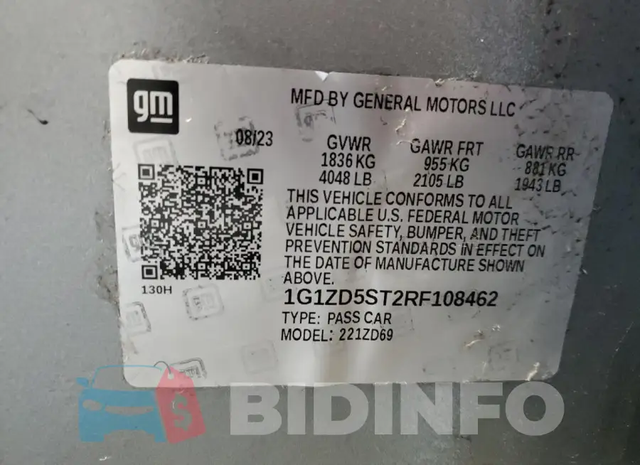 1G1ZD5ST2RF108462 Photo# 12