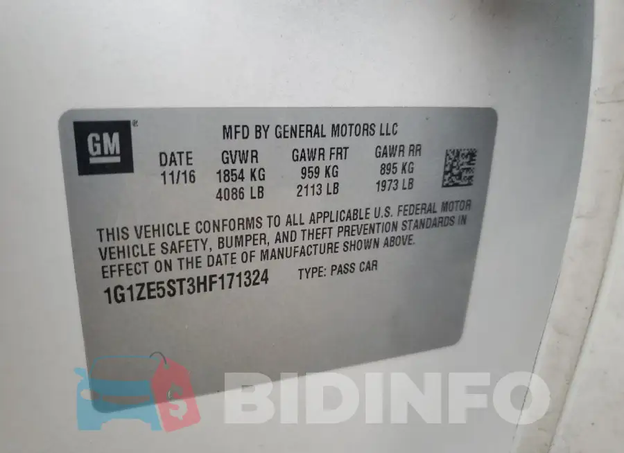 1G1ZE5ST3HF171324 Photo# 12