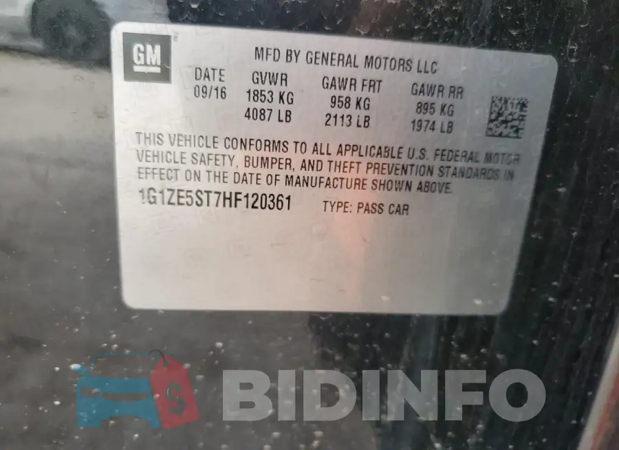 1G1ZE5ST7HF120361 Photo# 12