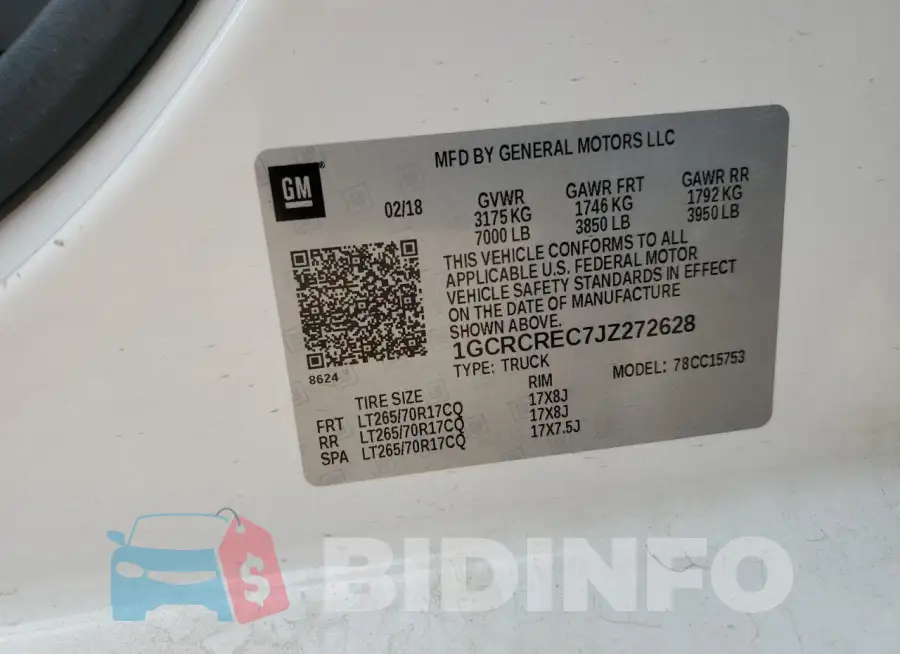 1GCRCREC7JZ272628 Photo# 12