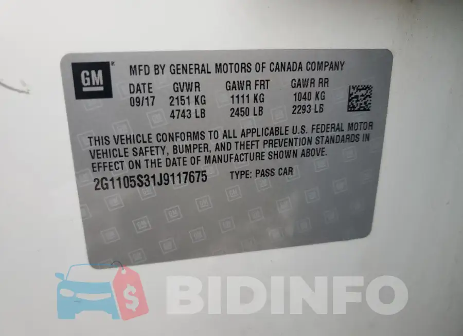 2G1105S31J9117675 Photo# 12