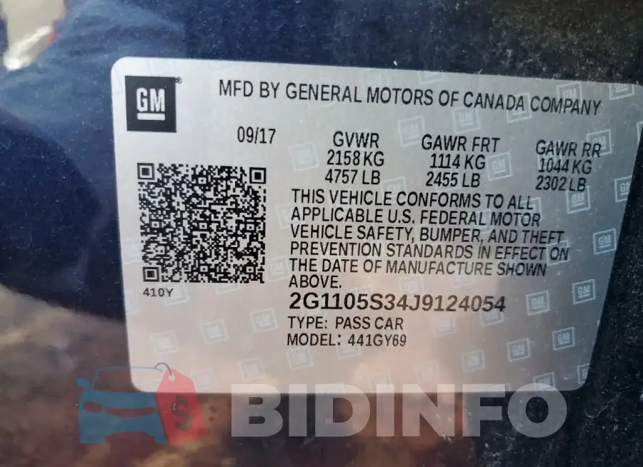 2G1105S34J9124054 Photo# 13
