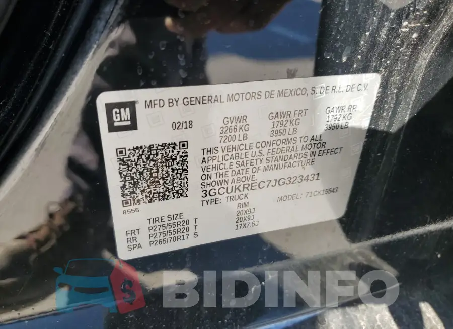 3GCUKREC7JG323431 Photo# 12