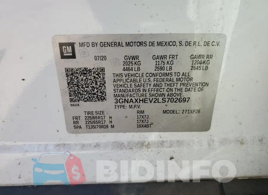 3GNAXHEV2LS702697 Photo# 14