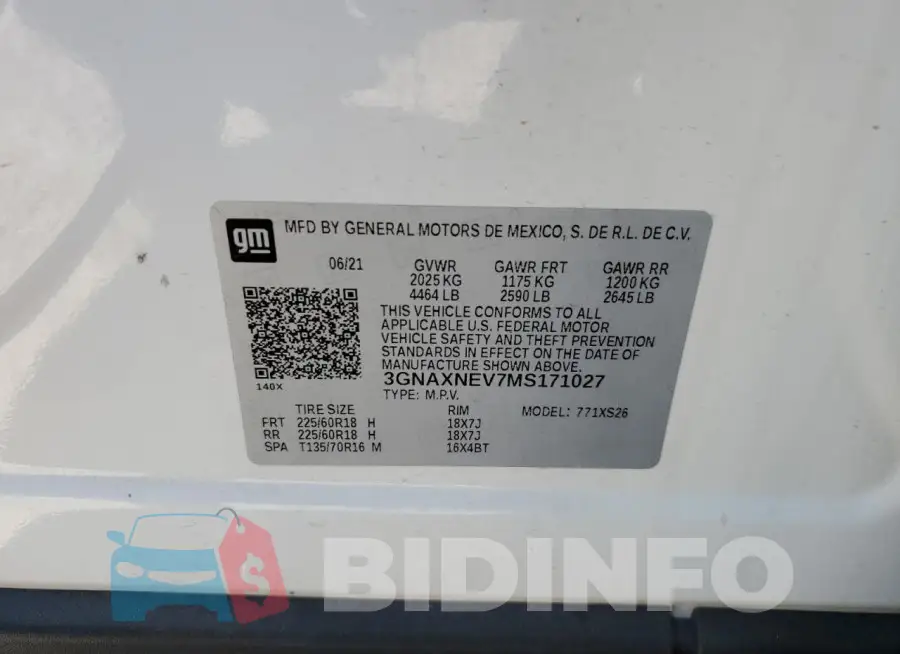3GNAXNEV7MS171027 Photo# 13