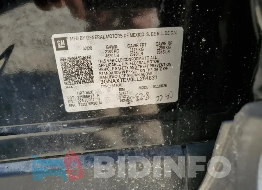 3GNAXTEV0LL254831 Photo# 13