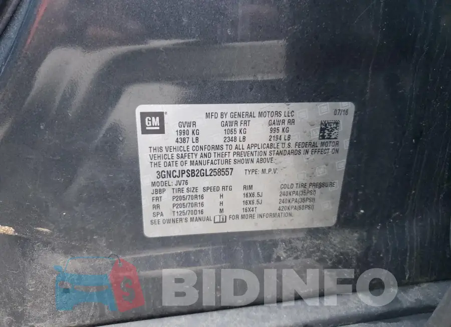 3GNCJPSB2GL258557 Photo# 13