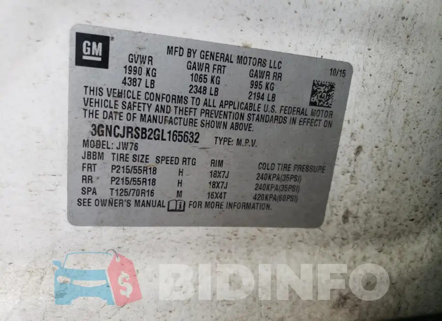 3GNCJRSB2GL165632 Photo# 12