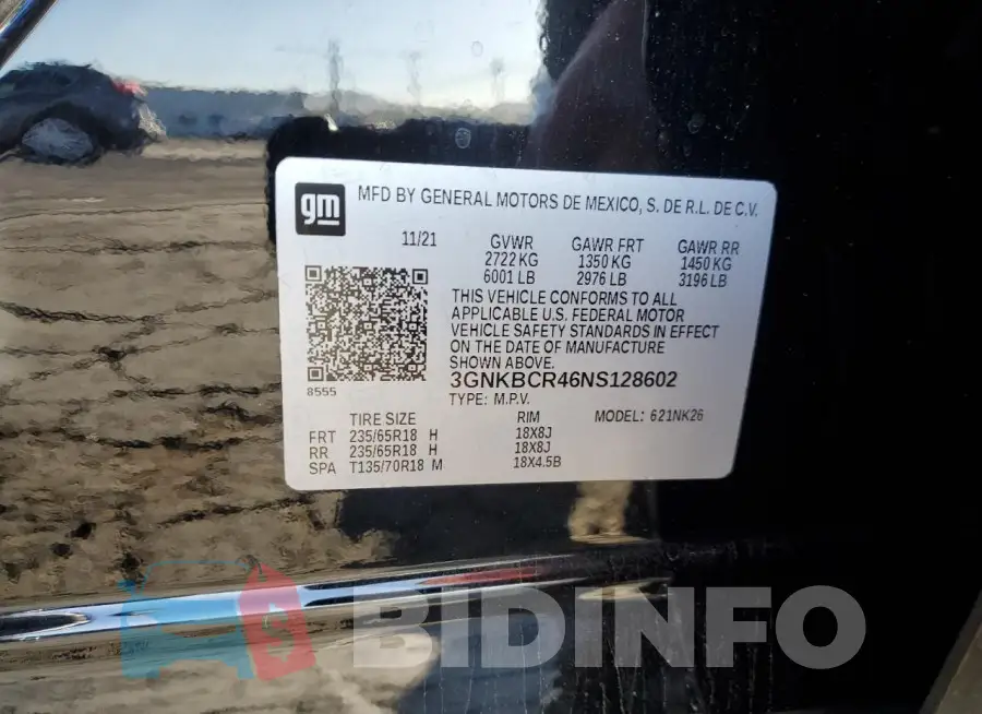 3GNKBCR46NS128602 Photo# 13