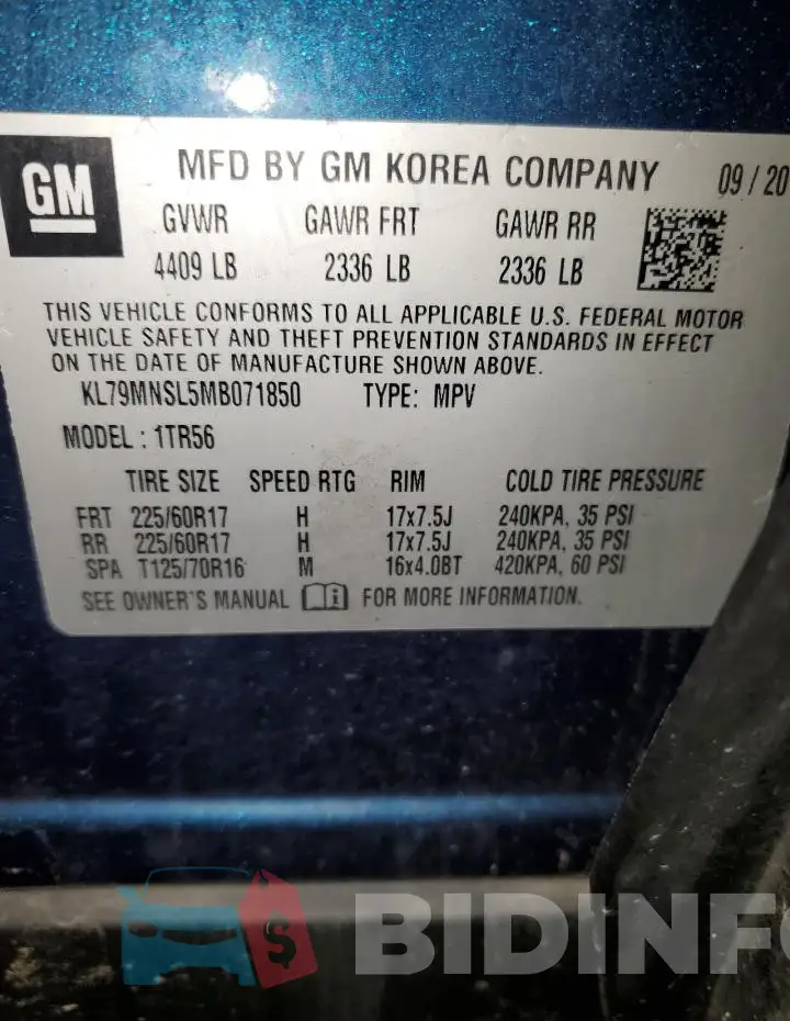 KL79MNSL5MB071850 Photo# 13