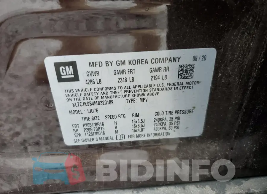 KL7CJKSB4MB320109 Photo# 13