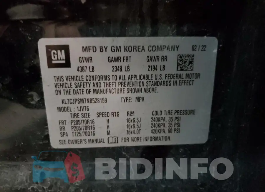 KL7CJPSM7NB528159 Photo# 13